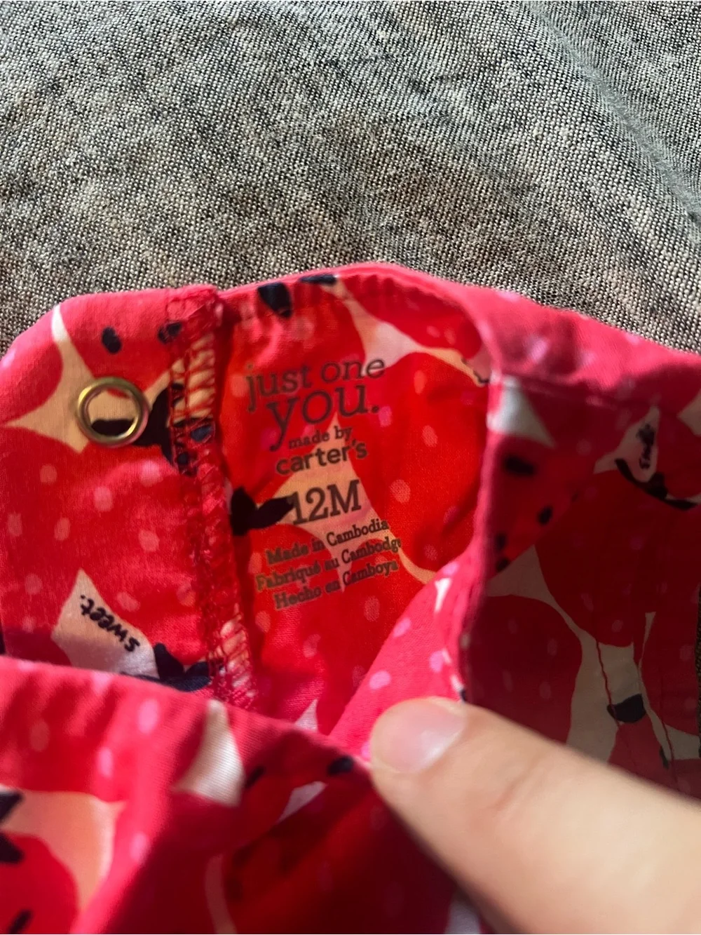 Carter's Red and Navy Strawberry Print Dress with Bow